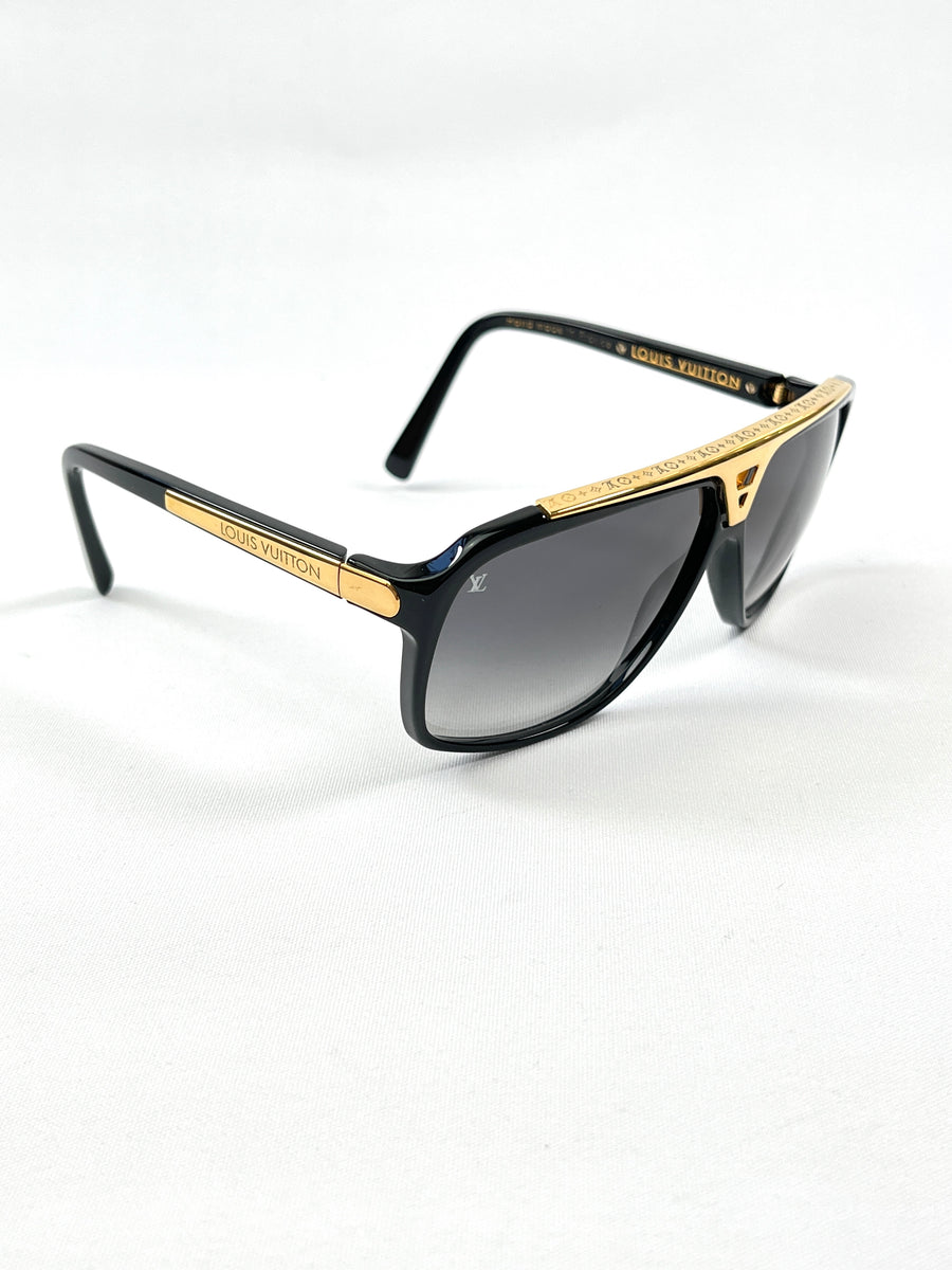 Louis Vuitton Rare z0351w White x Gold Millionaire Evidence Sunglasses  141lvs78 at 1stDibs