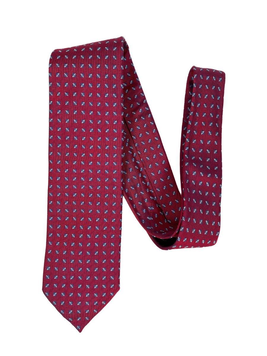 HERMES - BURGUNDY SILK TWILL MENS NECK TIE - WITH BOX – RE.LUXE AU