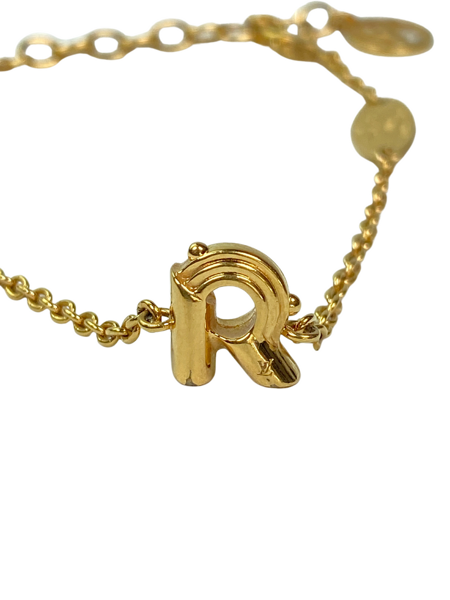 Louis Vuitton Gold Finish LV and Me Letter R Bracelet – The Closet