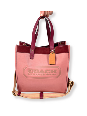 COACH - FIELD TOTE IN COLOURBLOCK VINTAGE PINK MULTI