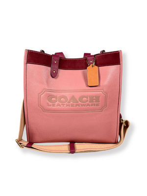 COACH - FIELD TOTE IN COLOURBLOCK VINTAGE PINK MULTI