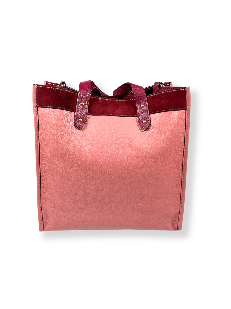 COACH - FIELD TOTE IN COLOURBLOCK VINTAGE PINK MULTI