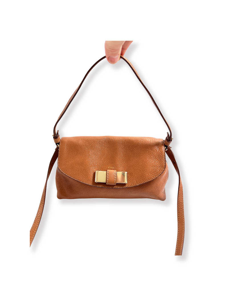 CHLOE - LILY CROSS BODY BAG IN TAN LEATHER