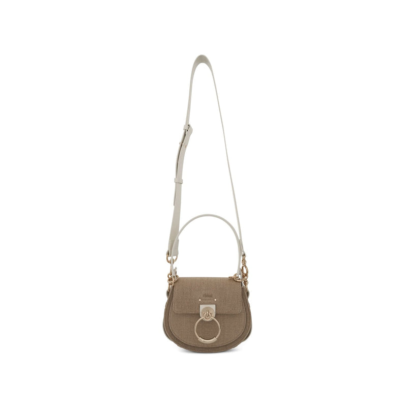 CHLOE - TESS LEATHER AND CANVAS CROSS BODY BAG