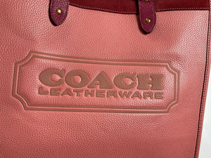 COACH - FIELD TOTE IN COLOURBLOCK VINTAGE PINK MULTI