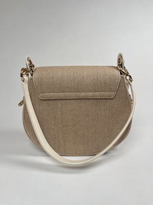 CHLOE - TESS LEATHER AND CANVAS CROSS BODY BAG