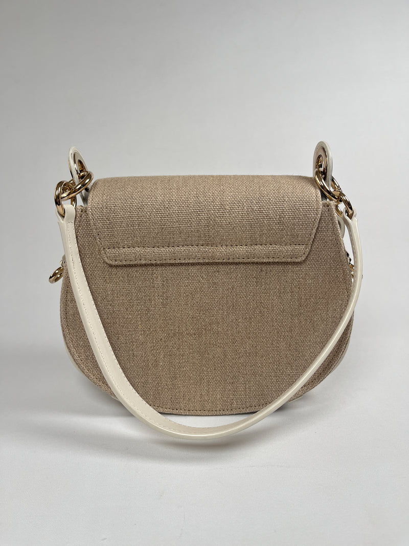 CHLOE - TESS LEATHER AND CANVAS CROSS BODY BAG