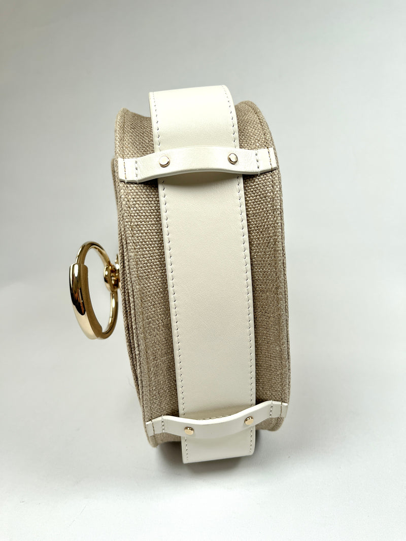 CHLOE - TESS LEATHER AND CANVAS CROSS BODY BAG