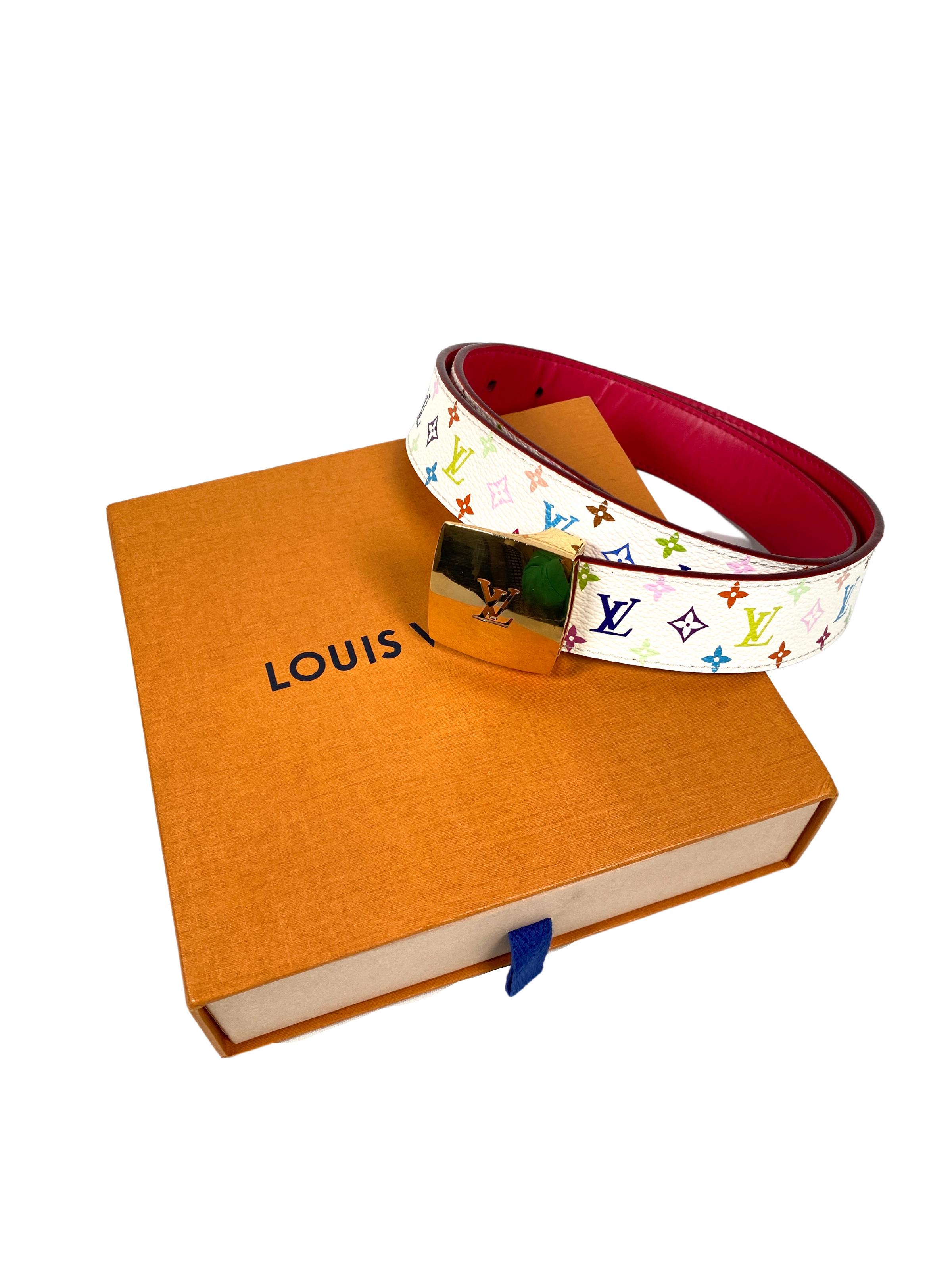 Louis Vuitton White Multicolore Murakami Belt – Dina C's Fab and