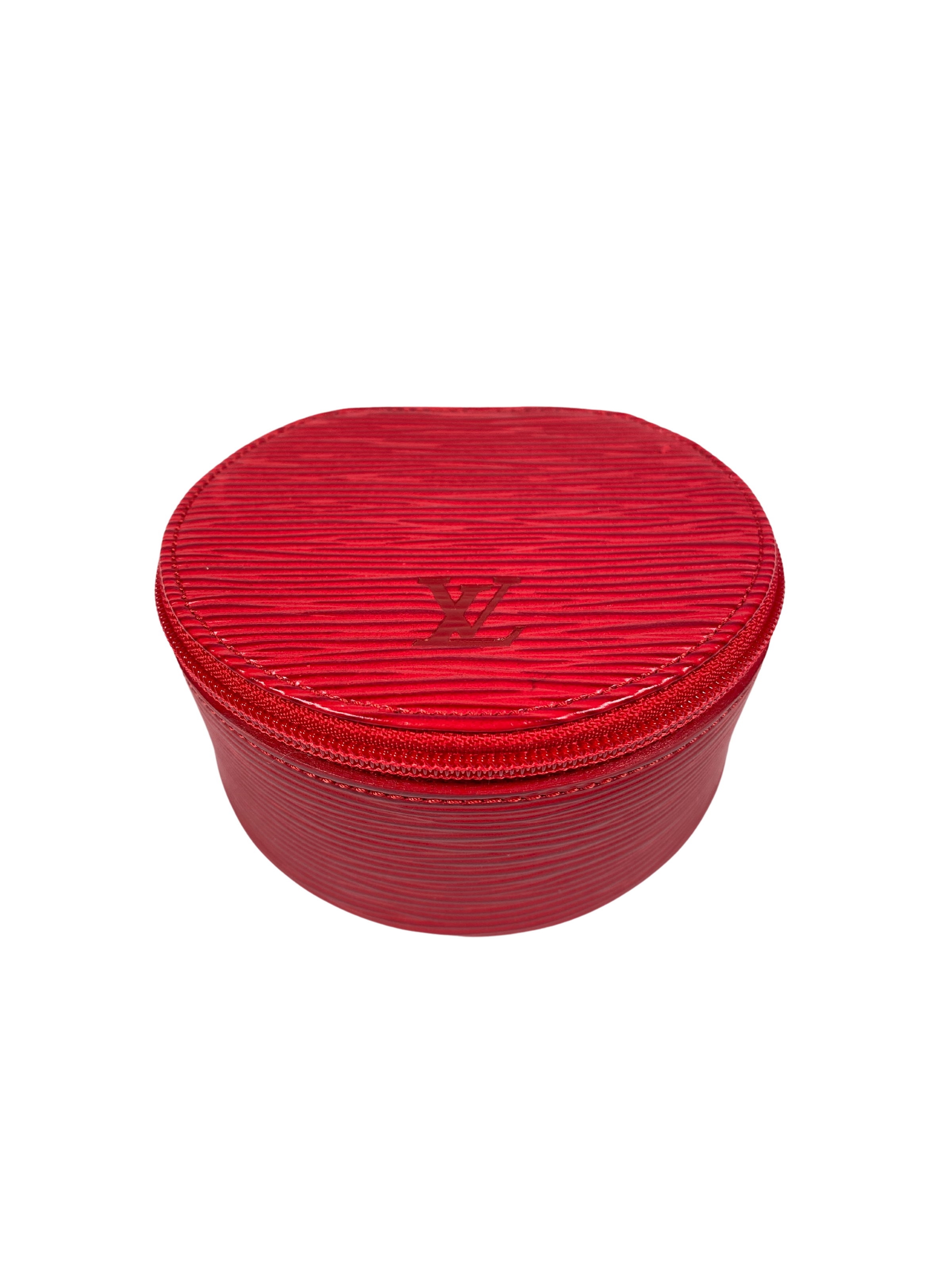 Louis Vuitton Red Epi Ecrin Bijoux Watch & Jewelry Case