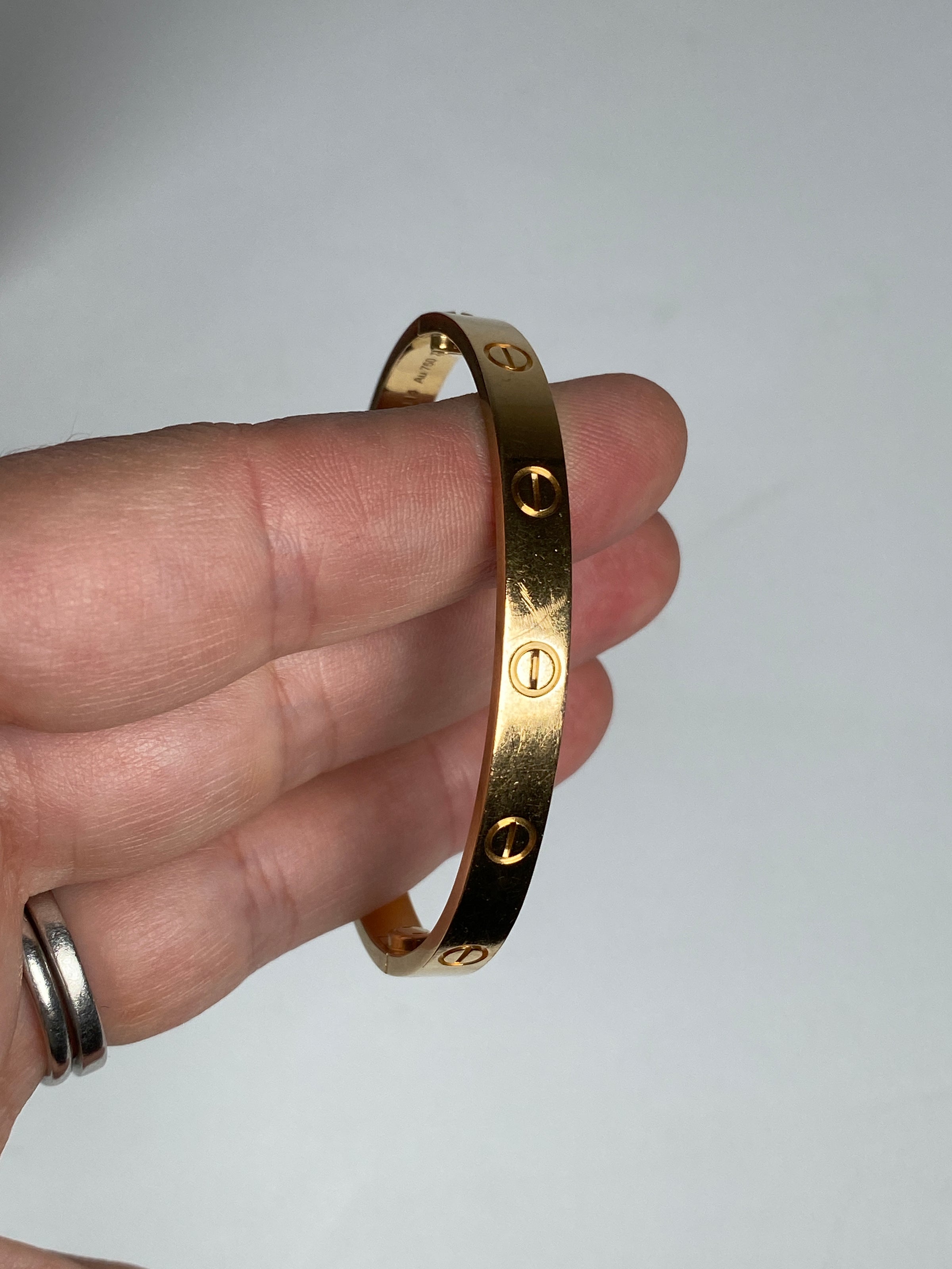 CARTIER LOVE BRACELET IN 18K YELLOW GOLD SZ 17 RE.LUXE AU