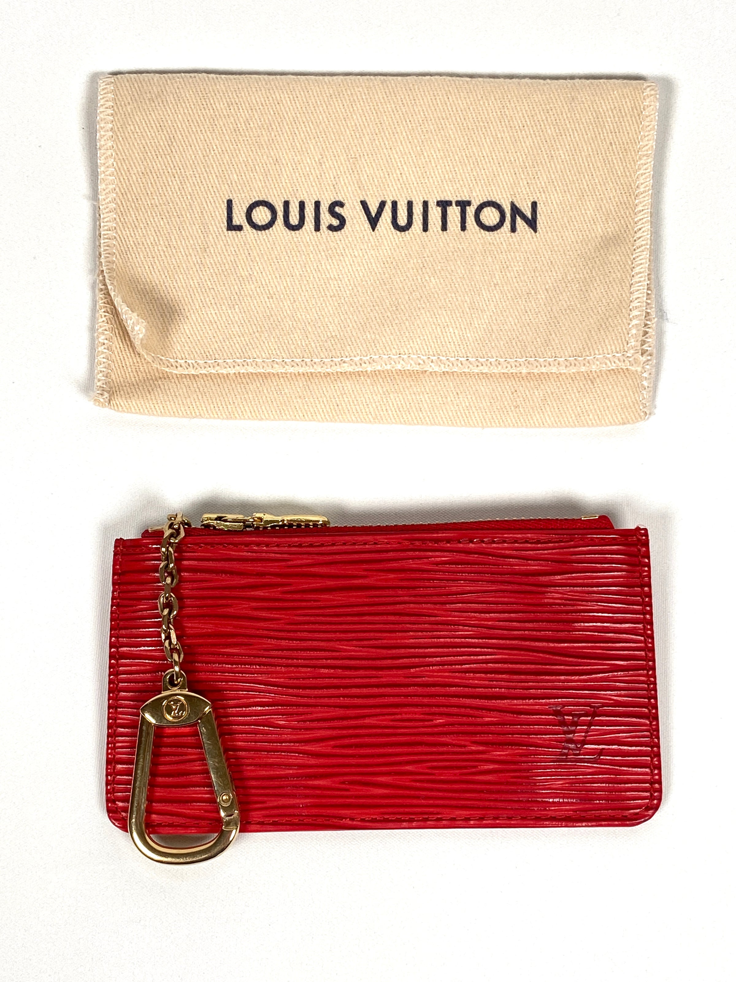 Louis Vuitton Red Epi Leather Key Pouch Pochette Cles 104lv33 For