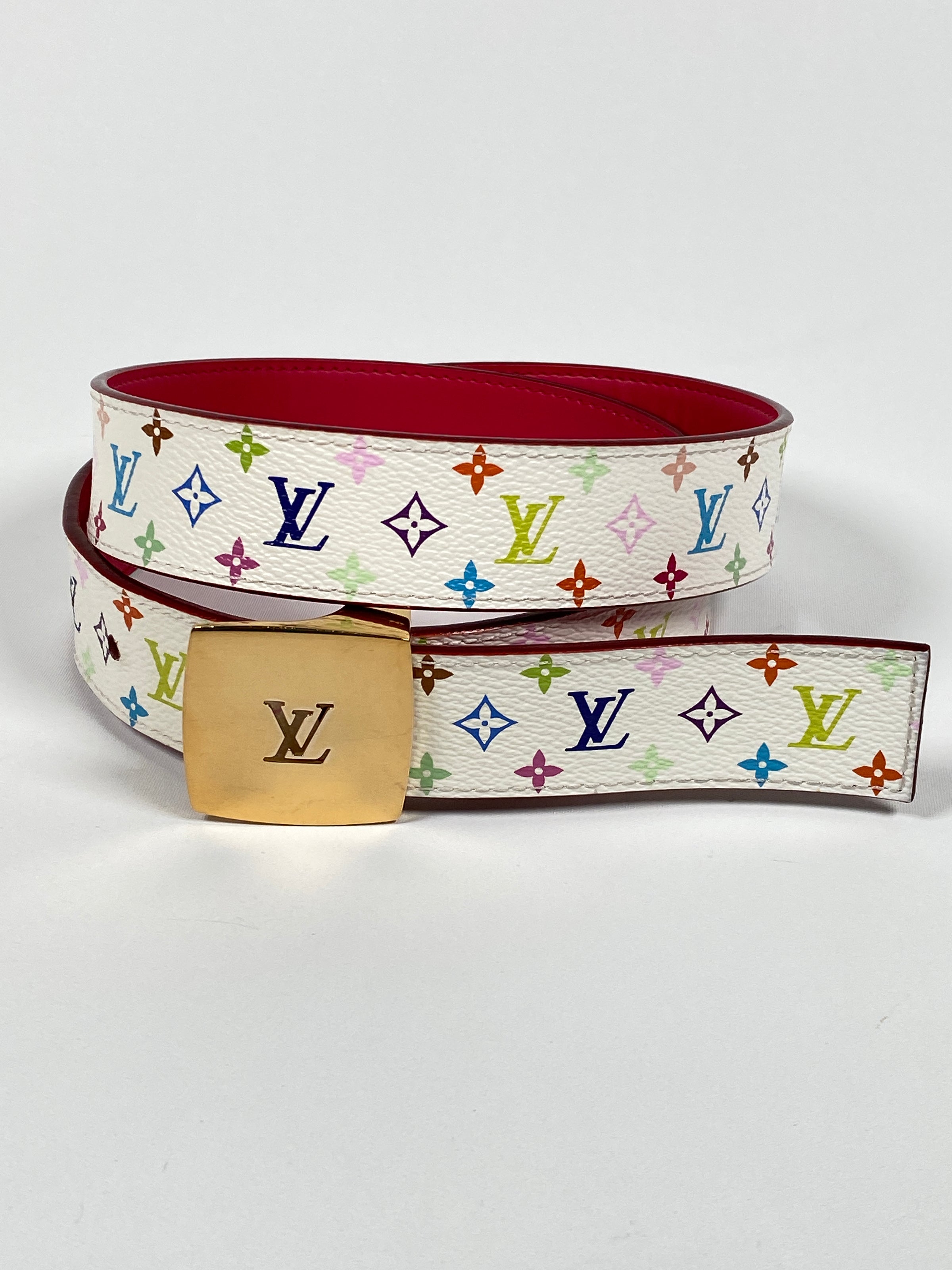 Sell Louis Vuitton White Multicolore Monogram Belt - White