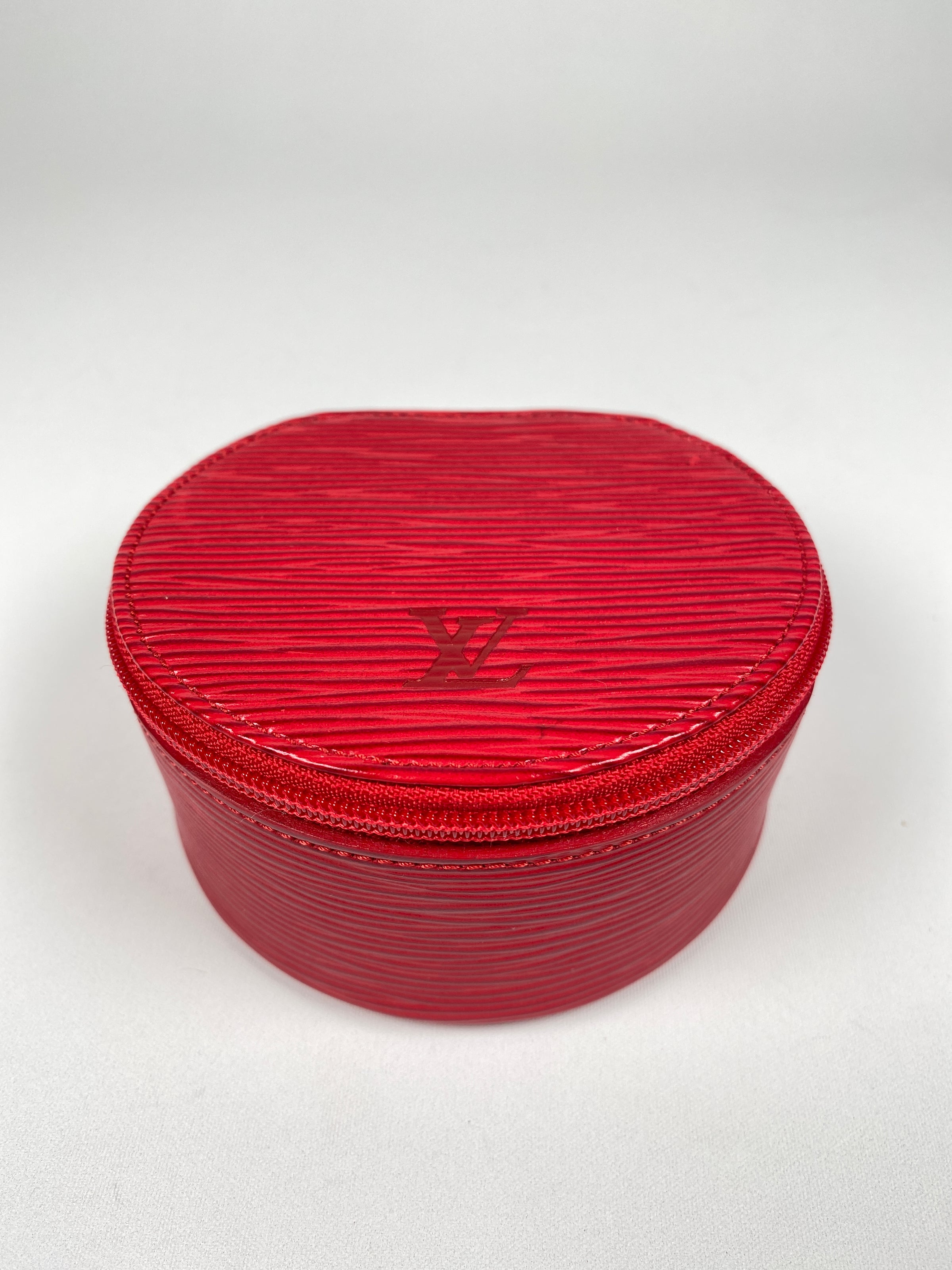 LOUIS VUITTON Epi Ecrin Bijoux 10cm Jewelry Box Case Red 836828