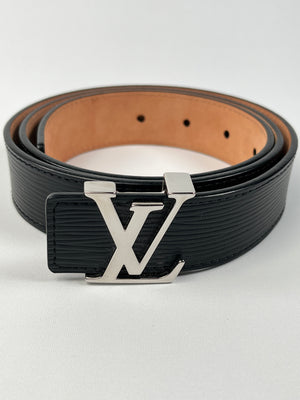 Louis Vuitton Black Epi Leather LV Initiales Belt 80CM Louis
