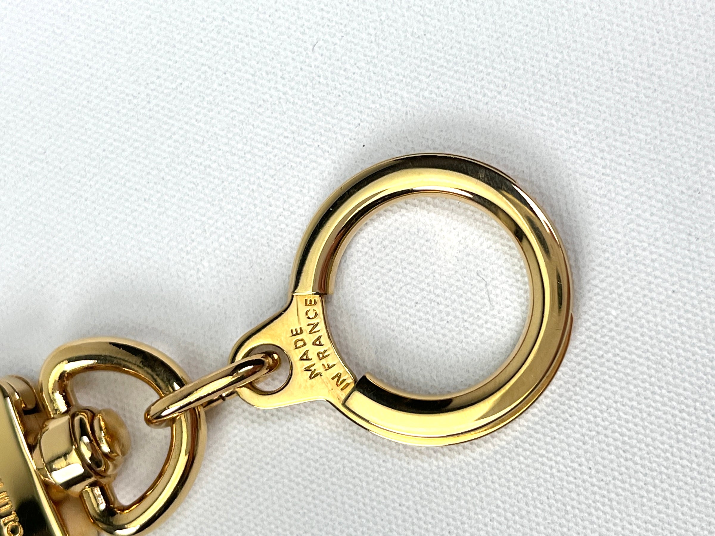 LOUIS VUITTON Porte Cles looping Key Holder Gold Pink M66006 LV