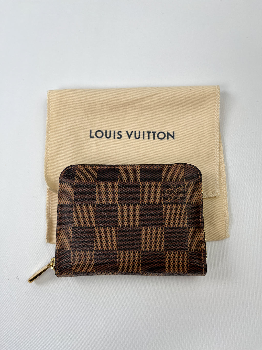 Louis Vuitton LV Zippy coin purse damier Dark grey Leather ref